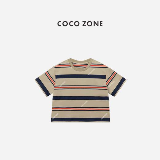 COCO ZONE "法兰西”夏季设计感条纹短袖T恤休闲圆领上衣CC2B1109 商品图0