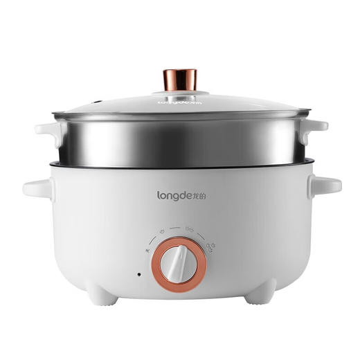 【小家电】龙的（longde） 电热锅电煮锅 涮煎炖蒸煮多功能锅家用电炒锅电煎锅电火锅宿舍小锅学生煮面泡面锅 LD-HG413G HD 商品图7