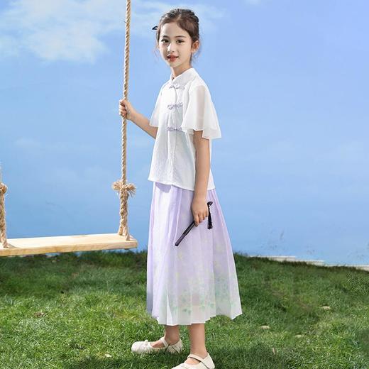 中国风女童汉服套装夏季大童唐装儿童古装女孩夏装2024新款马面裙 商品图2