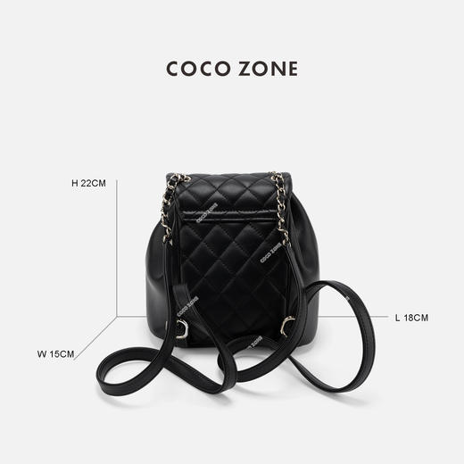 COCO ZONE 刘一一 复古小香风菱格链条百搭双肩包CC2B1119 商品图1