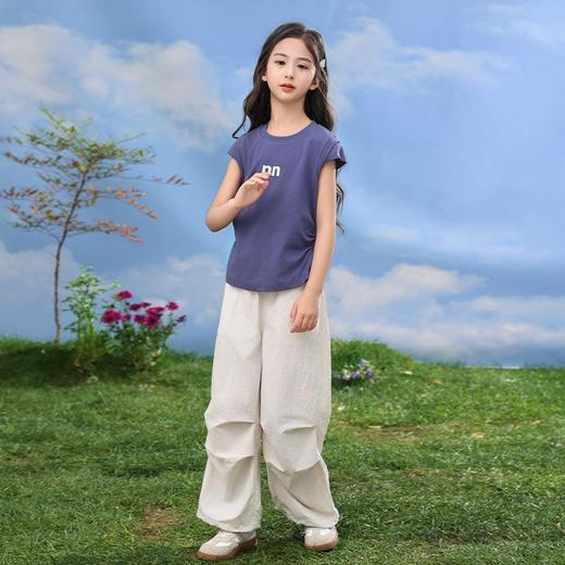女童短袖T恤套装夏装网红中大童洋气儿童装伞兵裤休闲两件套夏季 商品图2