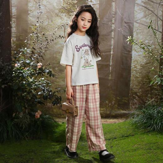 女童T恤套装夏款洋气2023新款女大童夏季短袖裤子儿童夏装两件套 商品图0