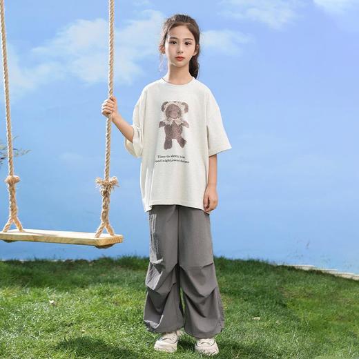 女童短袖t恤套装夏季2024新款儿童短袖韩版中大童夏装裤子两件套 商品图1
