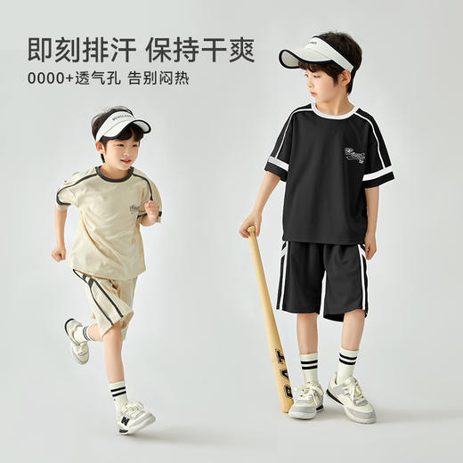 【团购价39.9元】多多家男童运动套装夏季撞色儿童短袖短裤2024新款中大童篮球夏装9507 商品图1