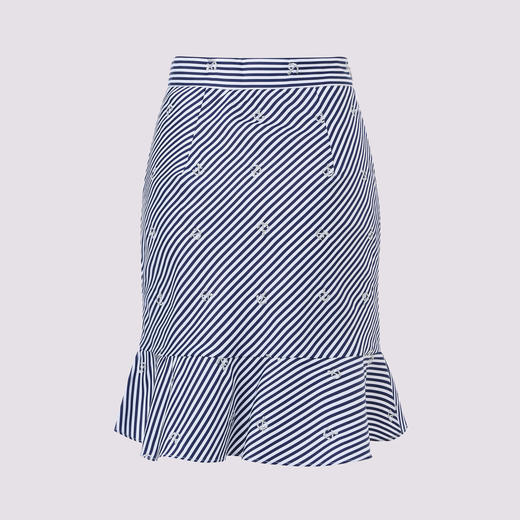 MAXRIENY条纹高腰半裙夏季不规则设计感裙子 商品图1