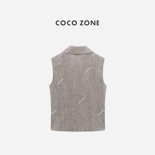 COCO ZONE “高奢马甲”夏季小香风翻领无袖马夹通勤休闲上衣CC1B1375 商品图1