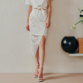 MAXRIENY奢华开衩设计感半身裙高腰夏季裙