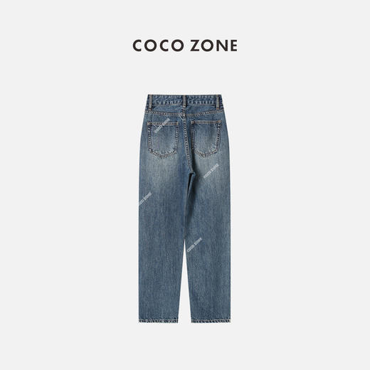 COCO ZONE 修身直筒裤水洗口袋工艺怀旧牛仔裤 23C18349 商品图1