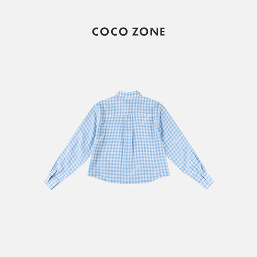 COCO ZONE 夏季气质polo领格子衬衣长袖上衣  23C18860 商品图1