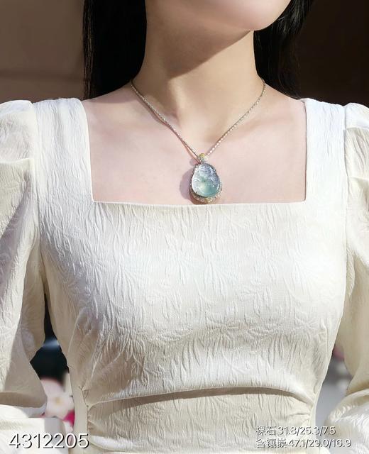 玻璃种木那飘翠财神吊坠【4312205】具体价格微信咨询 商品图4