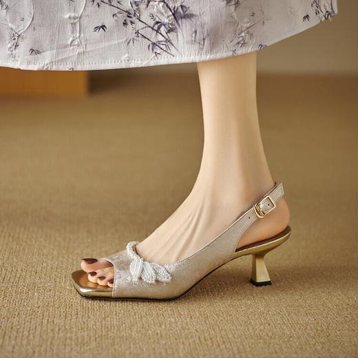 【预售5天】头层牛皮国风凉鞋，一字带中式高跟鞋YY&YY7659 商品图2