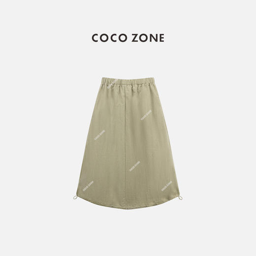 COCO ZONE 刘一一 夏季设计感松紧腰半身裙休闲显瘦A字裙CC2B1074 商品图0