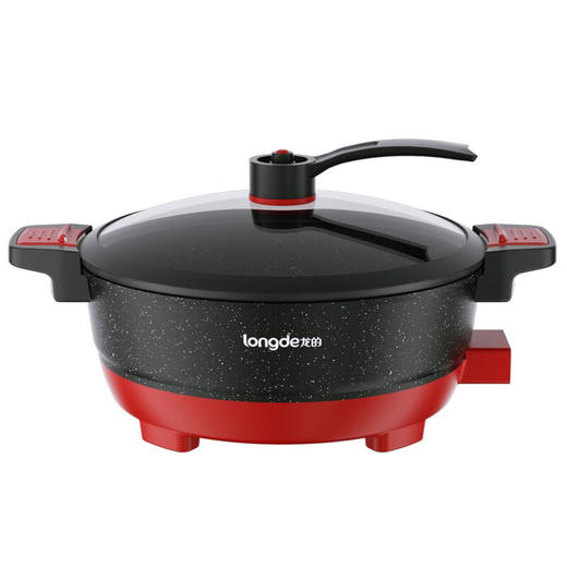 【小家电】龙的（longde） 电火锅 旋钮式多功能电煮锅 5L容量家用电锅 微压烹饪锅 高效导热电热锅 火锅不粘内胆锅 LD-WY5021 HF 商品图7