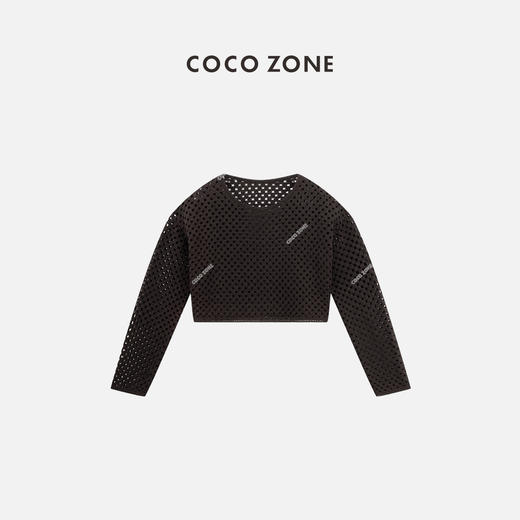 COCO ZONE "复古罩衫“时尚镂空圆领长袖上衣百搭简约针织衫CC2B1056 商品图0
