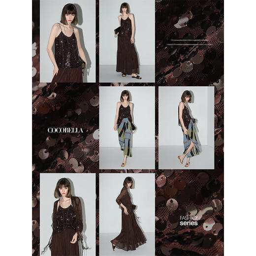 COCOBELLA气质优雅亮片绣吊带微性感V领内搭可外穿背心DA13-3 商品图1