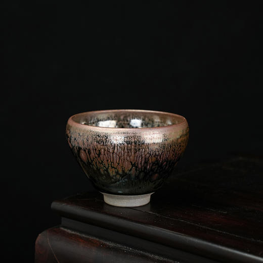吴俭平油滴盏敛口杯建盏粗陶窑变茶盏手工陶瓷主人杯单杯茶碗 商品图2