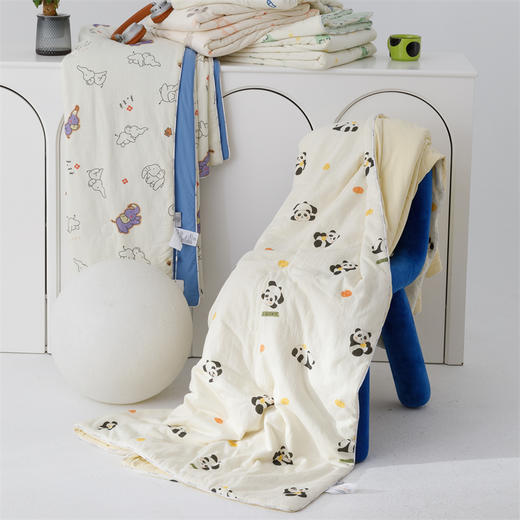 顶柔 皱皱纱雪糍双面控温被ab版双面设计，一条被子搞定孩子一整个夏天 商品图2