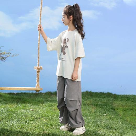 女童短袖t恤套装夏季2024新款儿童短袖韩版中大童夏装裤子两件套 商品图3