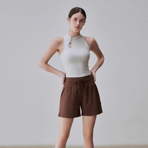 跃牌【瑜见伽人系列】中国风立领盘扣中强度聚拢一体式运动背心健身瑜伽服新中式女YB8126 商品图4