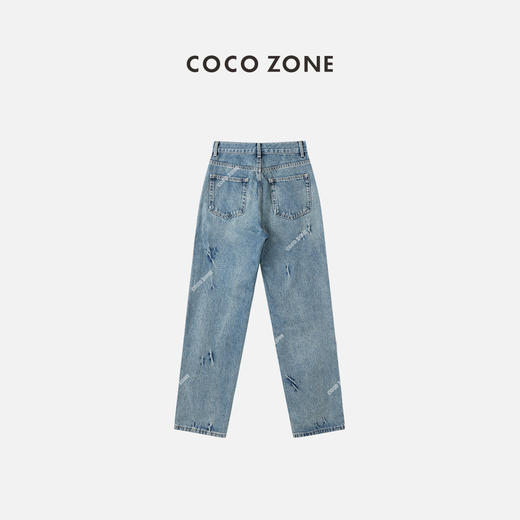 COCO ZONE 直筒阔腿复古潮流显瘦时鸡爪尚牛仔裤 C7821 商品图1