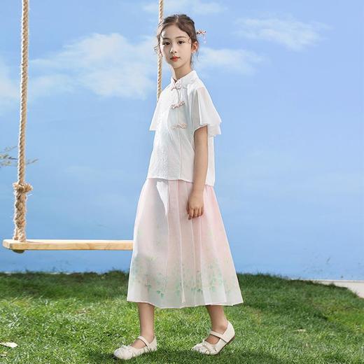 中国风女童汉服套装夏季大童唐装儿童古装女孩夏装2024新款马面裙 商品图3