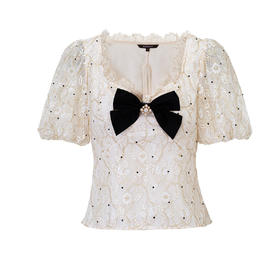 翻领复古泡泡袖衬衫廓形气质上衣夏