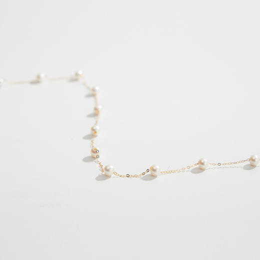 礼兰 晓梦微露18K金淡水珍珠满天星毛衣链长项链 商品图2