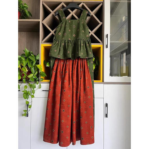 裁缝学苑AQ291夏季茶歇法式飘带收腰吊带上衣百褶半身裙套装纸样版型 商品图0