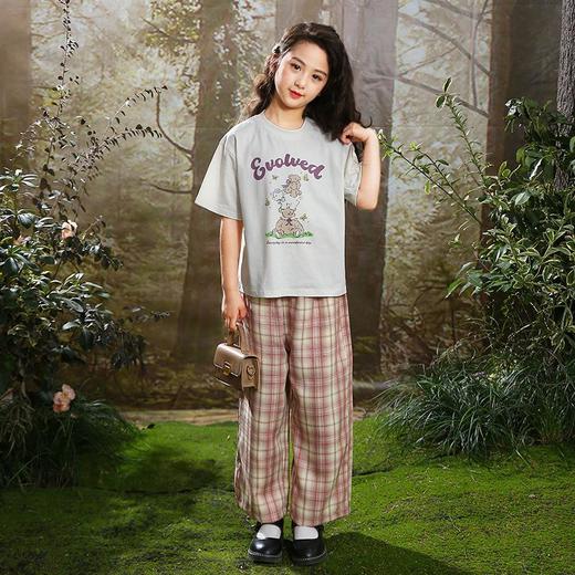 女童T恤套装夏款洋气2023新款女大童夏季短袖裤子儿童夏装两件套 商品图3