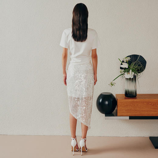 MAXRIENY奢华开衩设计感半身裙高腰夏季裙 商品图3