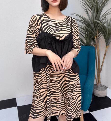 L1臣禾豹纹连衣裙K212050406 商品图0