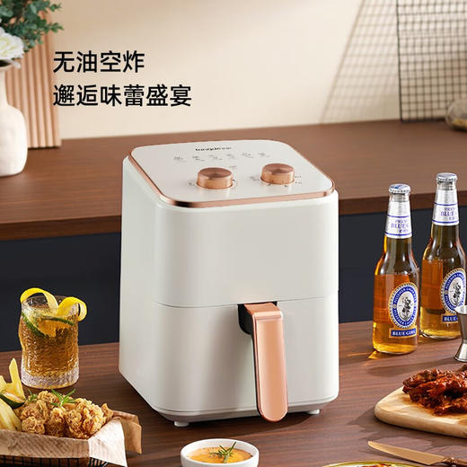 【小家电】龙的（longde）空气炸锅 家用大容量网红炸锅 双旋按钮温度时间都可以手动调节 全自动无油多功能不沾涂层薯条机 LD-KL5328 HF 商品图3