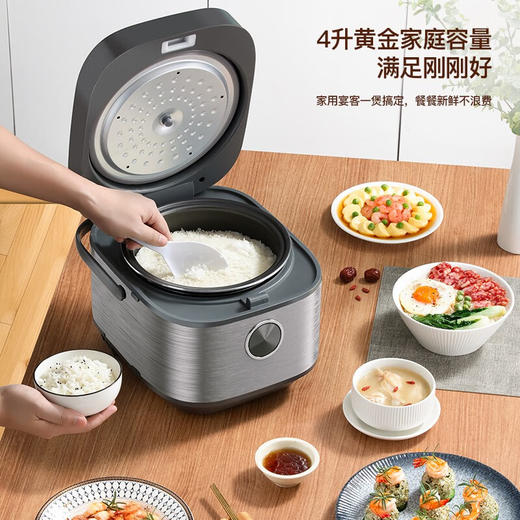 【小家电】龙的longde电饭煲 智能大按键多功能菜单电饭锅 4L容量24小时预约定时功能 厚釜内胆多层材质不易粘锅 4L（LD-FS45C） HF 商品图6