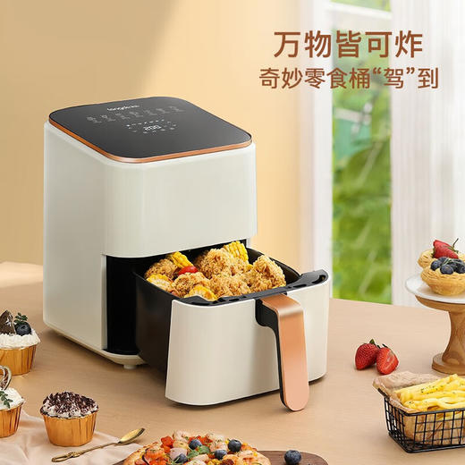 【小家电】龙的longde空气炸锅无油烟电炸锅 5L大容量家用智能触屏定时多功能煎炸锅薯条机 七大预设菜单多功能操作炸锅LD-KL5276 HF 商品图1