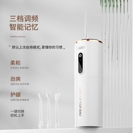 便携式电动冲牙器 高性能版正畸清洁专用家用洗牙器水牙线防水冲牙器DIY洗牙神器 商品图1
