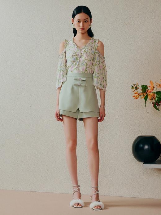 【商场同款】MAXRIENY新中式蝴蝶结假两件裙裤夏日高腰休闲短裤女MC88PA300G30 商品图2