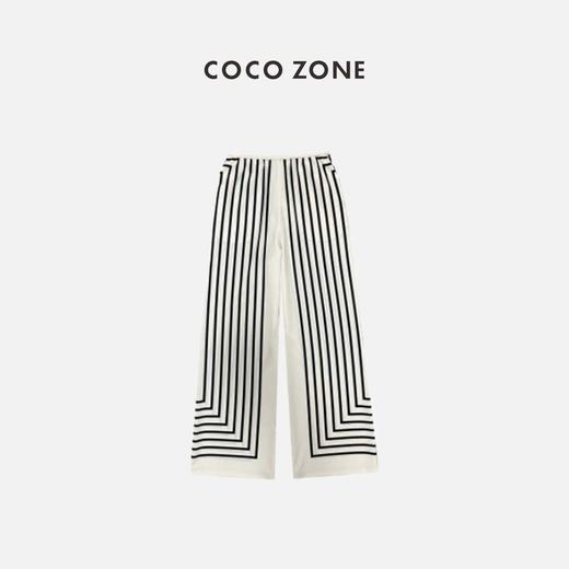 COCO ZONE 新款时尚休闲裤松紧腰直筒阔腿裤 23C29247 商品图0