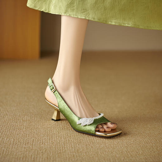 【预售5天】头层牛皮国风凉鞋，一字带中式高跟鞋YY&YY7659 商品图1