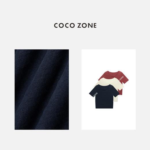 COCO ZONE"入手三件“夏季简约U领毛针织衫复古时尚百搭短袖上衣CC1B1191 商品图3