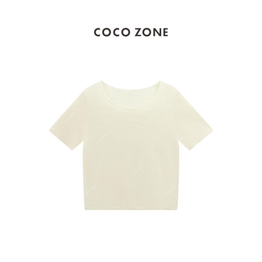 COCO ZONE"入手三件“夏季简约U领毛针织衫复古时尚百搭短袖上衣CC1B1191 商品图0
