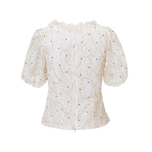 翻领复古泡泡袖衬衫廓形气质上衣夏 商品图3