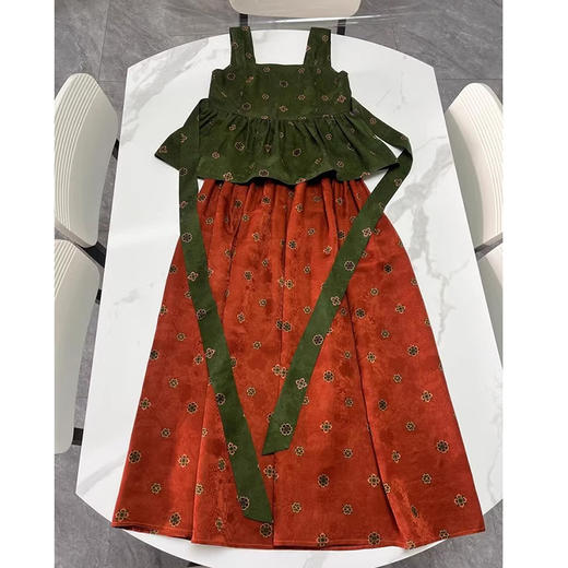 裁缝学苑AQ291夏季茶歇法式飘带收腰吊带上衣百褶半身裙套装纸样版型 商品图1