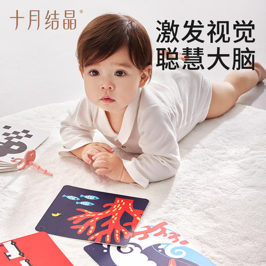 十月结晶新生儿早教黑白卡彩色卡片婴儿闪卡宝宝训练追视卡玩具 商品图1