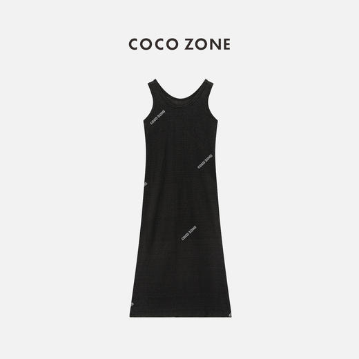 COCO ZONE"麻感连衣裙“夏季轻薄纯色背心连衣裙时尚高级感无袖A字长裙CC1B0992 商品图0