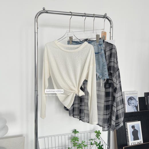 【亏本清仓 库存有限 手慢无】骆柒柒天丝雪花空调衫 百搭时尚柔滑垂顺微透防晒 舒适感十足 商品图10