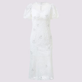 MAXRIENY新中式镂空设计感小白裙国风连衣裙女