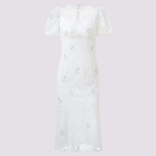 MAXRIENY新中式镂空设计感小白裙国风连衣裙女 商品图0