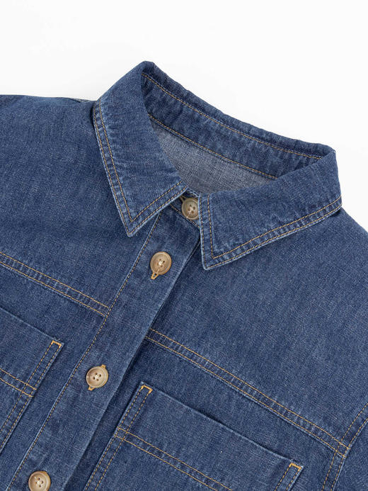 COCO ZONE "吉娅”时尚翻领单排扣牛仔衬衫百搭长袖上衣CC1B1312 商品图4