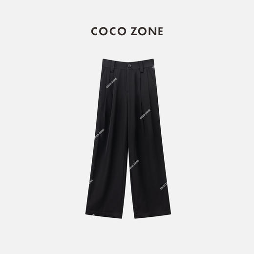 COCO ZONE2024"高品质西裤“复古垂感压皱西装裤百搭拖地休闲直筒长裤CC1A0422 商品图0