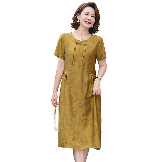 MC WK112妈妈新中式洋气连衣裙阔太太改良旗袍裙 商品图4